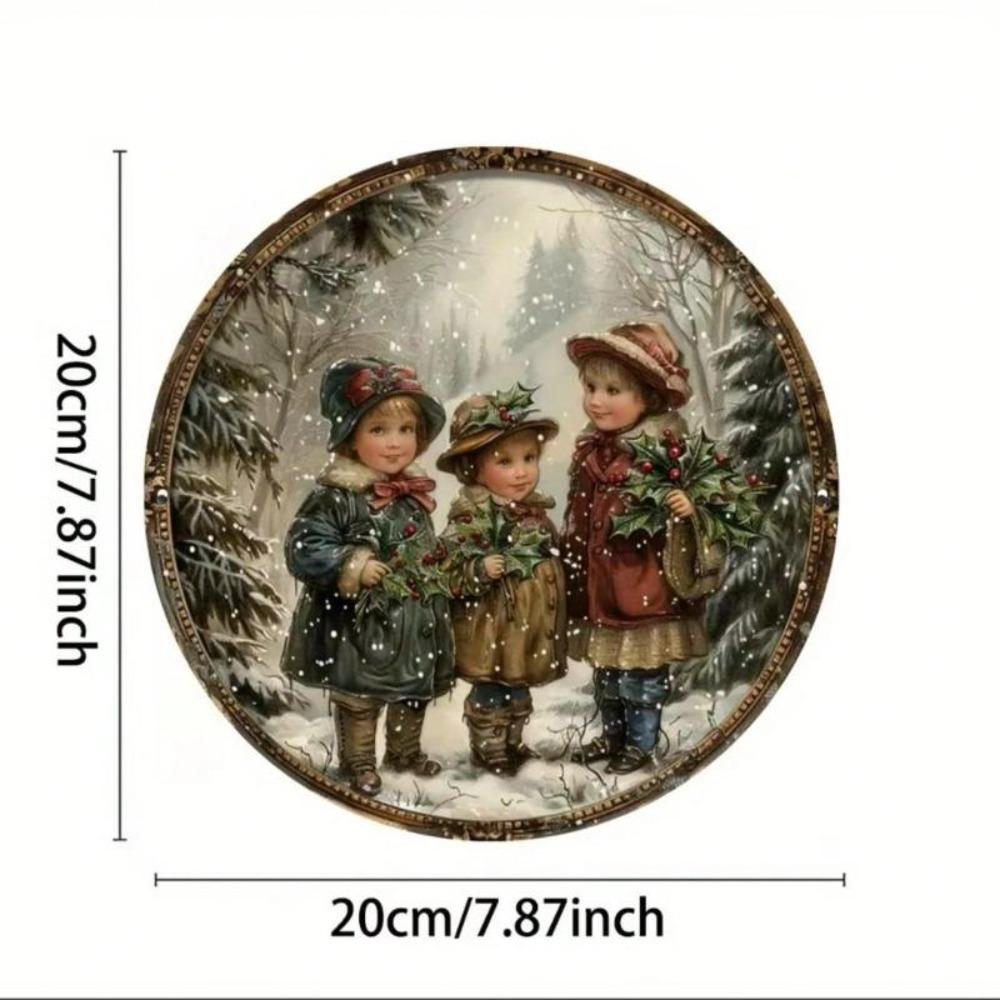 Victorian Winter Metal Wall Art Vintage Holiday Sculpture Snowy Scene Home Gift