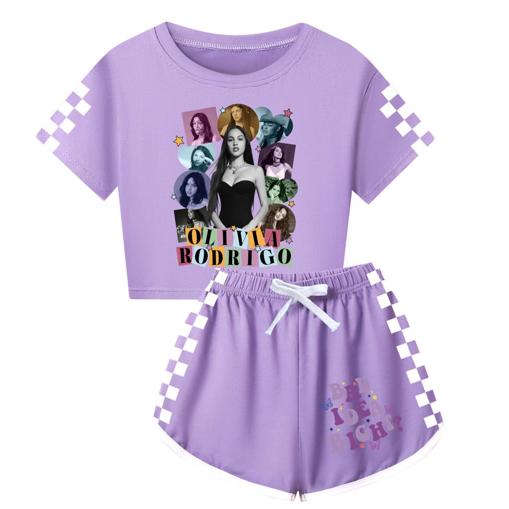 

Olivia Rodrigo Adult Child Short Sleeve Shorts Pajama Set With Cotton Fabric For Casual Wear 120cm