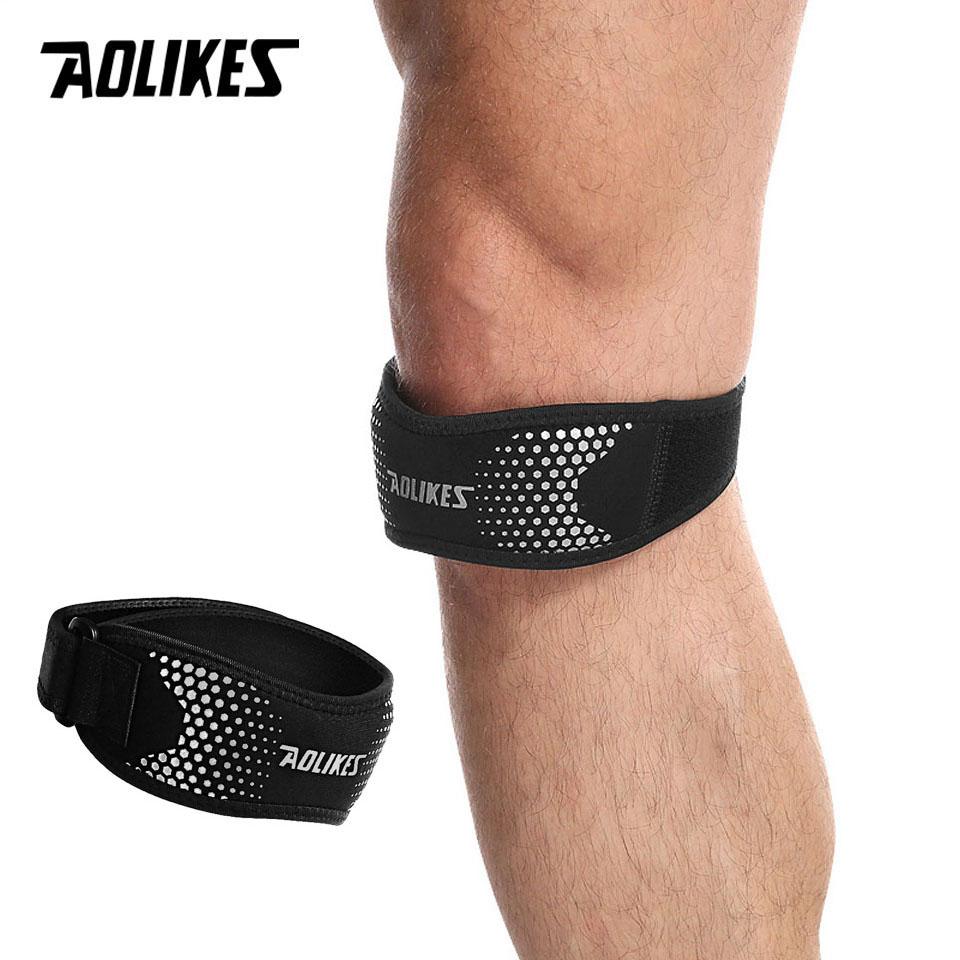 Aolikes 1Pcs Knee Brace Support Patella Tendon Straps For Running Hiking Tennis Jumping Arthritis Relief Stabilizer