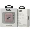 Karl Lagerfeld KLA2PGKCPP AirPods 1/2 cover pink Monogram Karl & Choupette Head