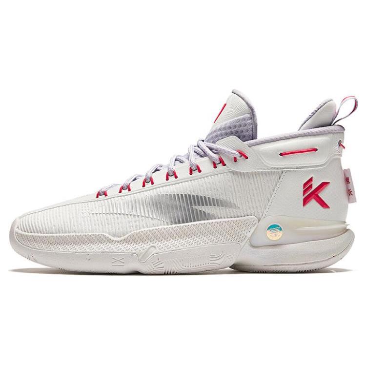 New Anta KT9 Cushioned Wear Resistant Breathable Mid Top Basketball Shoes Men's White 112411101-5