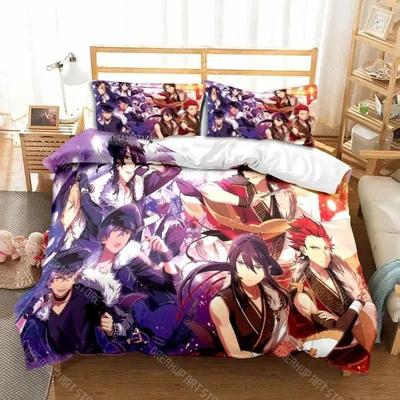 3D Anime Zespół Rockowy Ensemble Stars Zestaw Pościeli na Łóżko Bliźniacze na Cały Sezon 3-częściowy Zestaw Kołdry Poszwa na Kołdrę Podwójny Król Poszwa na Kołdrę