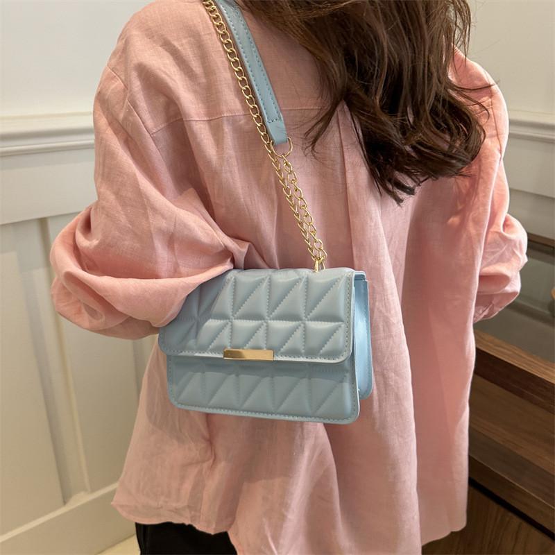 Stylish Chic Small Crossbody Bag Trendy Fashionable Chain Shoulder Purse In Black Pink White Blue