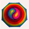 1pc Rainbow Circle Automatic Folding Umbrella, Portable & Foldable Design with 8 Ribs, Casual Outdoor Accessory Halloween and Christmas Gift