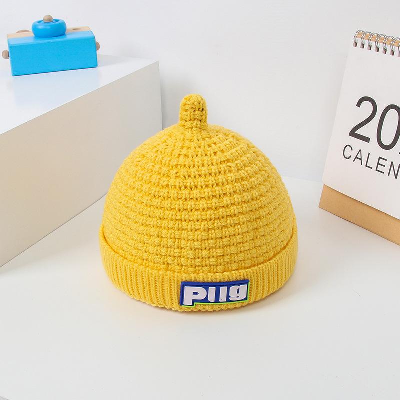 Pacifier Hat Baby Woolen Hat Autumn and Winter Warm Melon Skin Pullover Hat Children's Knitted Hat Versatile and Cute Baby Hat