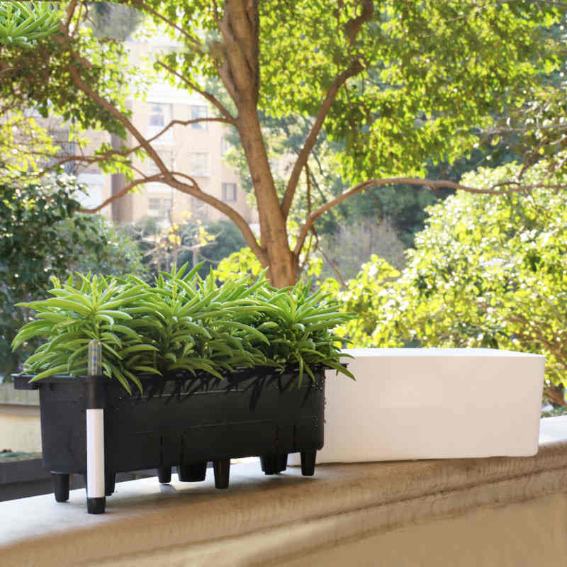 Plant Flower Pot with Water Level Indicator Garden Balcony Bonsai Planting Pot Flower Decorations Rectangular Desktop Planter