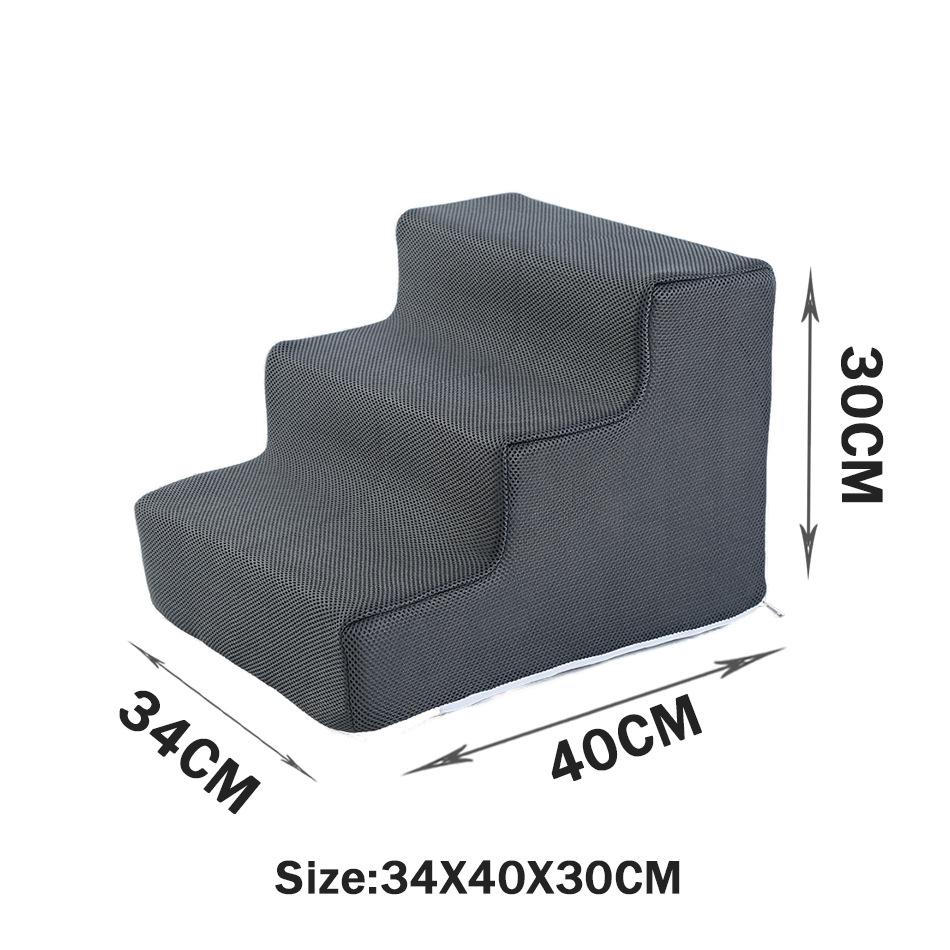 Removable Washable Anti Slip Foldable Pet Dog Cat Stairs High Elasticity Sponge Dog Training Stairs Cat Bed Stairs Play Stairs