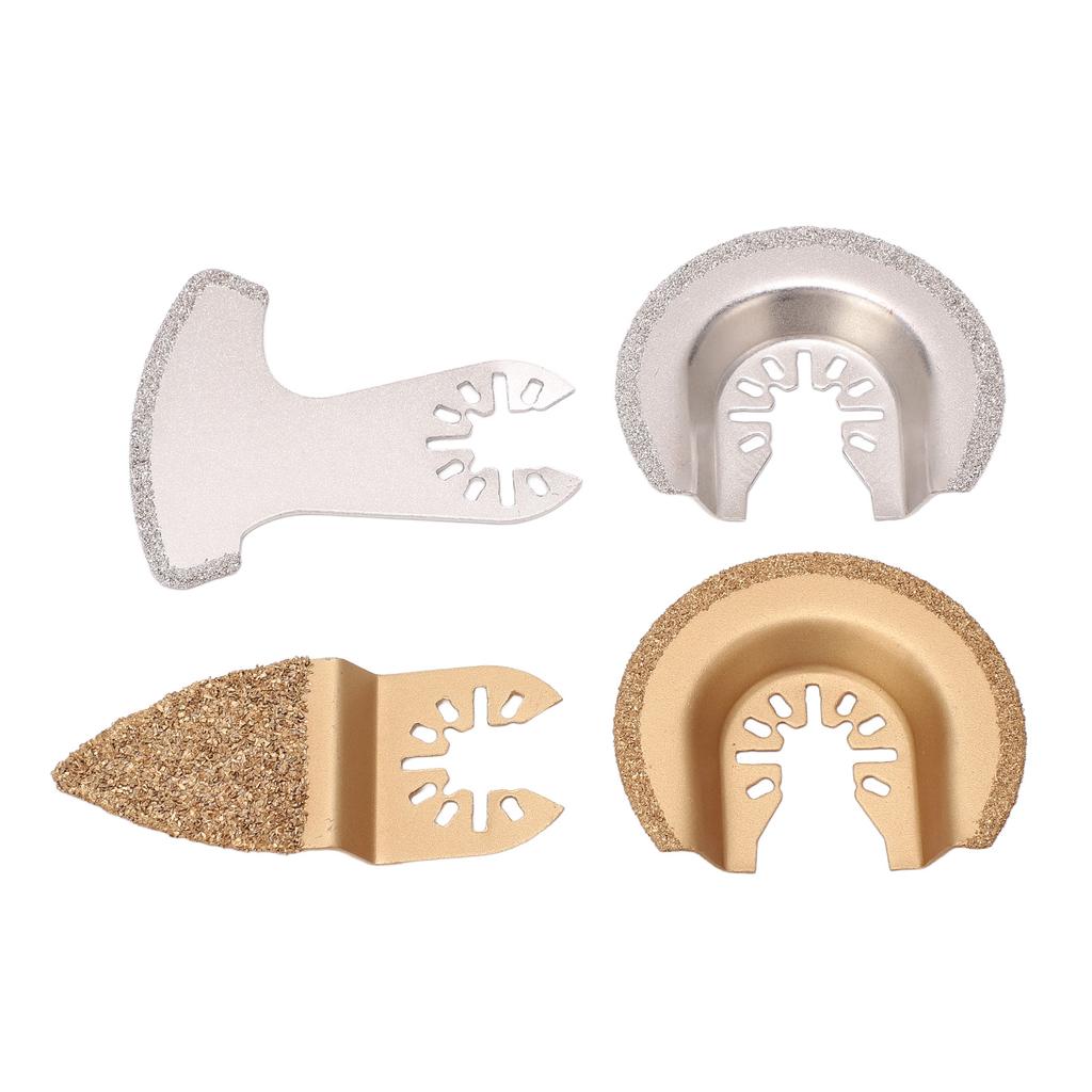 4 Pcs Oscillating Saw Blades Multi Tool Kit Semi Circle Finger Segment Swing Grit for Grout