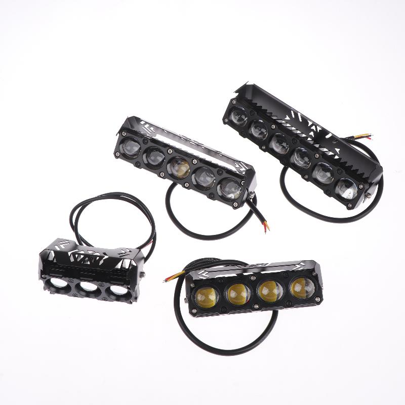 Motorcycle Led Spot Light Dual Color Hi/Low Beam Fog Lamps For Car Trucks Suv Utv Mini Lens Headlight Driving Light