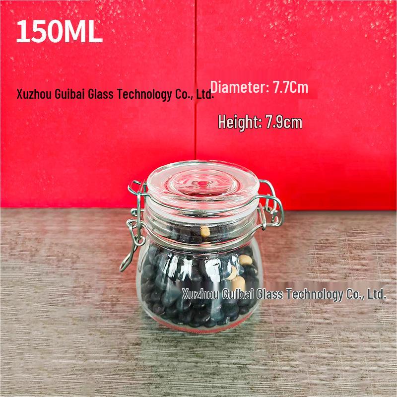 Small Capacity Snap Lid Glass Storage Jar for Dried Fruit & Tea