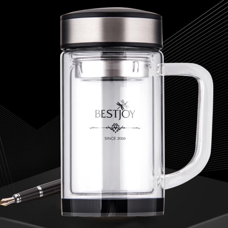 Fuguang Double-Layer Borosilicate Glass Tea Infuser Office Cup