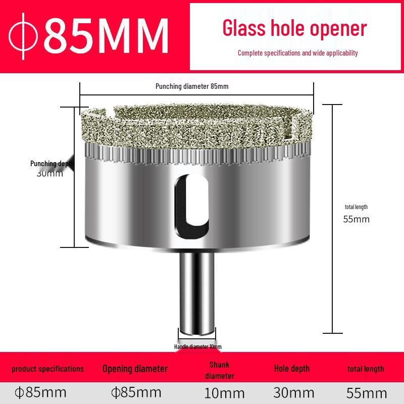 Emery Glass & Tile Drill Bit, 3-200mm Rotary Hole Saw for Marble