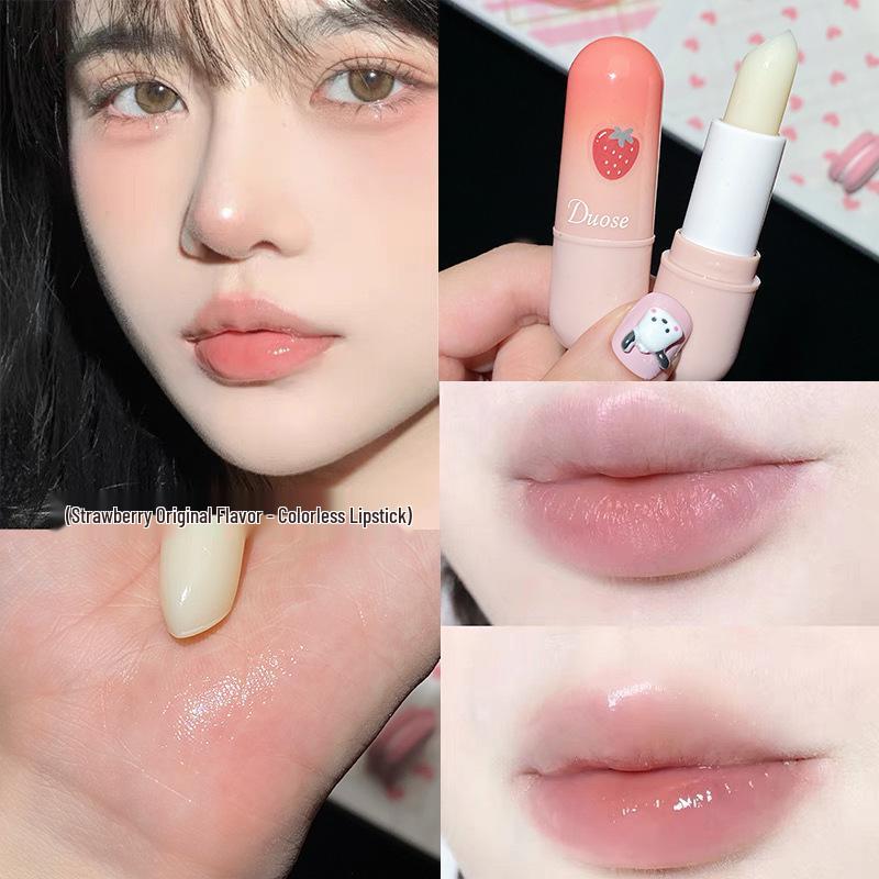 Strawberry Water-Glow Lip Balm: Moisturizes, Soothes, Color-Changing, Reduces Lines, Repairs Dry, Cracked Lips Strawberry Original - Colorless Lip Balm