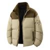Unisex Winter Padded Cotton Jacket Thick Warm Loose Fit Stand Collar Casual Outerwear Men Women