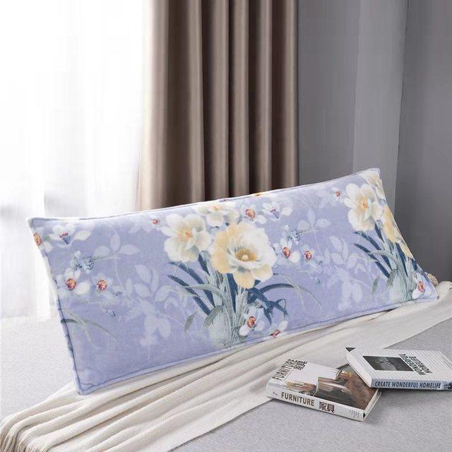 Flannel Double Pillowcase Winter Warm Coral Fleece Long Pillow Case
