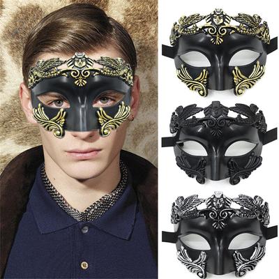 Masques pour les yeux de guerrier gréco-romain antique pour hommes, accessoires de costume de fête d'Halloween, de cosplay, de demi-masque sexy