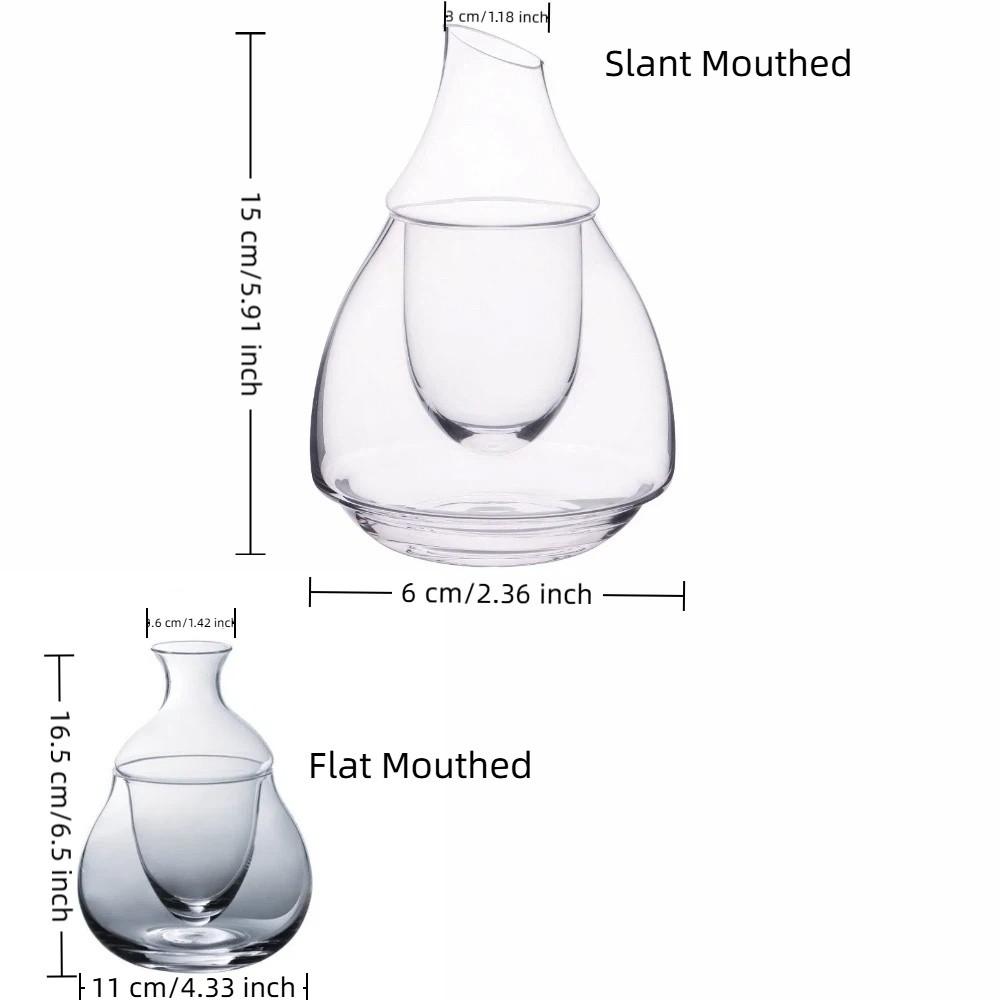 Whiskey Dispenser Transparent Ice Wine Jug Detachable Flat Mouthed Wine Decanter Glass Slant Mouthed Wine Warmer Restaurant