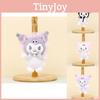 Cute Sanrio Kuromi Plush Toy Keychain Adorable Short Plush Stuffed Doll 12cm