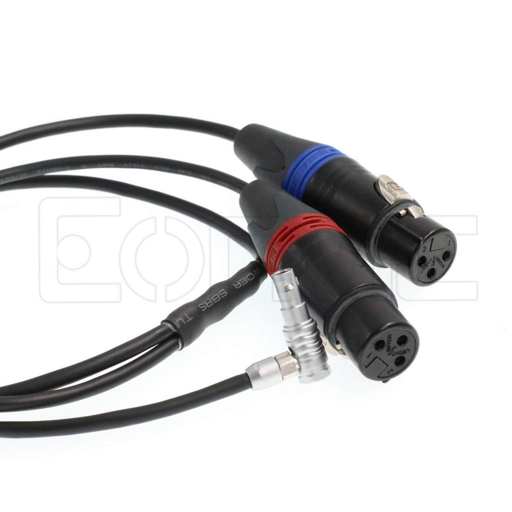Eonvic Audio Input Cable for Dual Channel Microphone Audio to Arri Alexa Mini Camera 00B 5-Pin Male Right Angle to Neutrik 2x3-Pin XLR Female