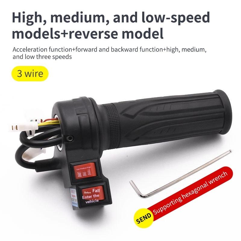 48V Gasgriff 135mm Speed Grip Mit Tempomat Rückwärtsgang Dreistufig Für Elektroroller Fahrrad Ersatzteil Passt 22mm