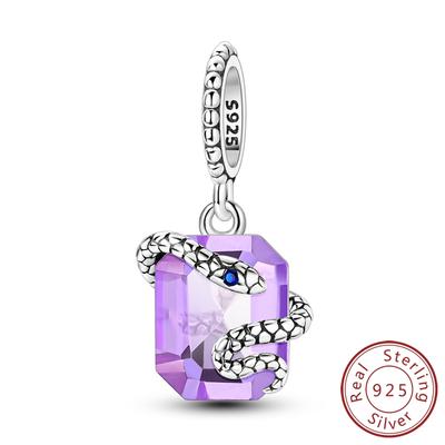 Charms Original Copper Purple Serpentine Pendant Animal Beads Fit Bracelet Women Jewelry Diy Fine Gift Accessory