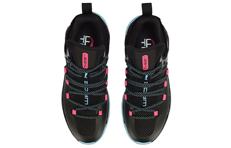 Li Ning 6th Person 2019 Basketball Shoes Men's Low Top Black/Blue/Pink ABAP017-5