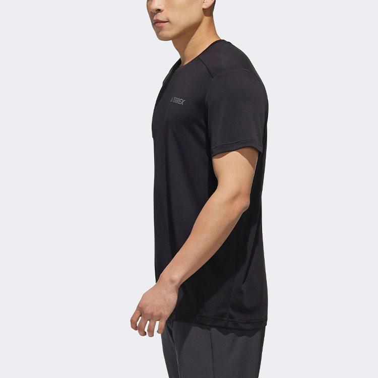 Adidas T Shirts Men's Black Crew Neck Moderate Straight Fit DW4195