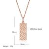 Modisches Glänzendes Anhänger-Halskette Für Frauen Luxus Roségold Farbe Einfacher Quadratischer Anhänger Hohe Qualität Täglicher Schmuck