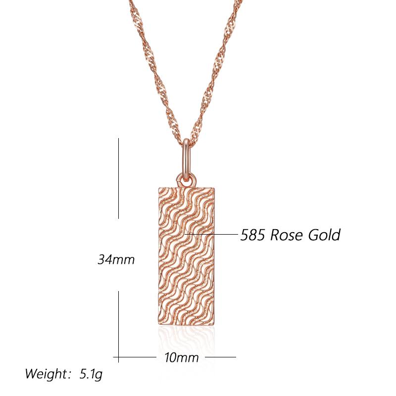 Modisches Glänzendes Anhänger-Halskette Für Frauen Luxus Roségold Farbe Einfacher Quadratischer Anhänger Hohe Qualität Täglicher Schmuck