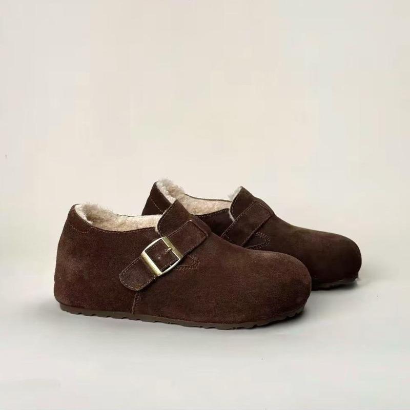 Height-increasing Soft Leather Velcro Shoes with Fleece Single Shoes Are Versatile and Warm Cotton Shoes for Women