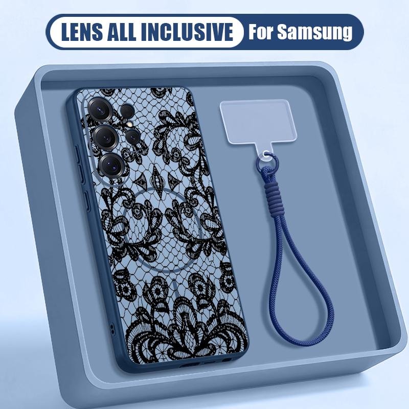Mandala Flower Pattern Case For Samsung S26 Ultra S25 FE S24 S24 Plus A57 A37 A17 A56 A36 A16 A55 A35 A15 A54 5G Hybrid Magnetic Matte Cover