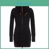 Womens Ladies Plain Zip Up Hooded Hoodie Sweatshirt Jumper Jacket Long Coat Tops In Comfortable Polyester Fabric