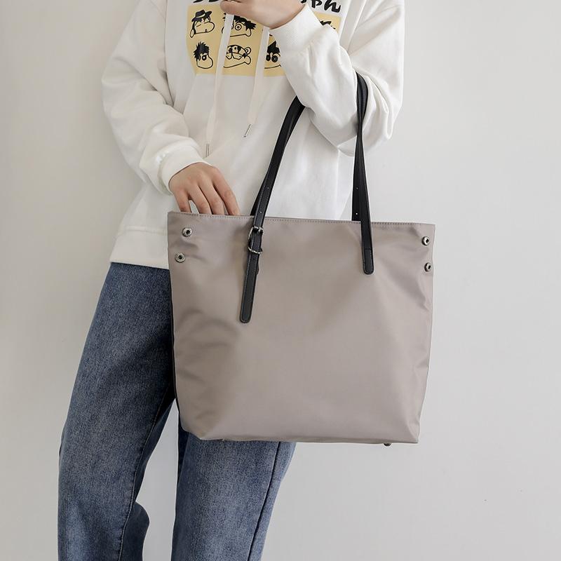 Oxford Women's Tote Bag Solid Color College Style Shoulder Bag Shopping Bag