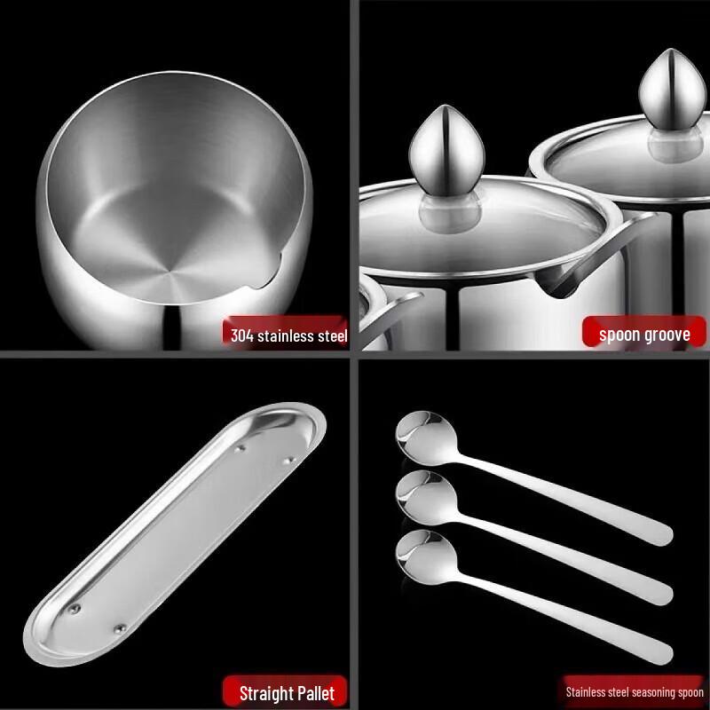 304 Stainless Steel Rotating Seasoning Jar Set