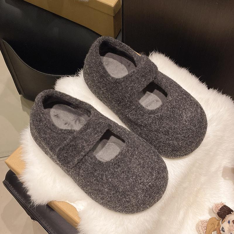 Woolen Birkenstocks Women's 2025 Autumn and Winter New Thick-soled Soft-soled All-inclusive Boken Shoes One-pedal Single Shoes Mao Mao Shoes