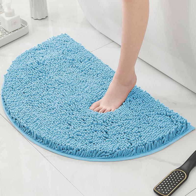 Bathroom Non-Slip Floor Mat Door Mat Absorbent Carpet Bathroom Door Mat Chenier Encrypted Semicircular Foot Mat
