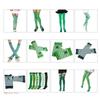 St. Patrick's Day Oberschenkelhohe Socken Strumpfhose Armstulpen Weiß-Grün Gestreift Kleeblatt Klee Aufdruck Irisches Party Kostüm