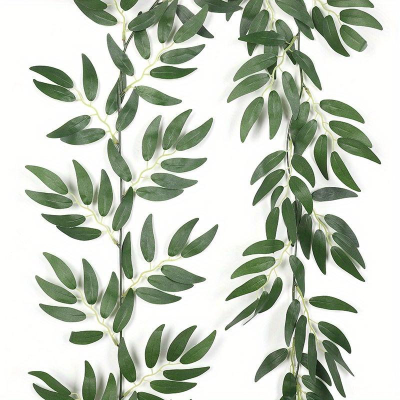 1Pc Simulation 76.77 Inch Green Willow Leaf Soft Rattan for Wedding Home Outdoor Courtyard Patio Garden Decoration