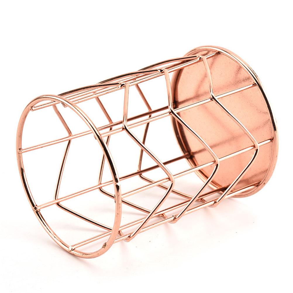 Wire Metal Makeup Brush Pot Pen Holder Hollow Organizer Decoration