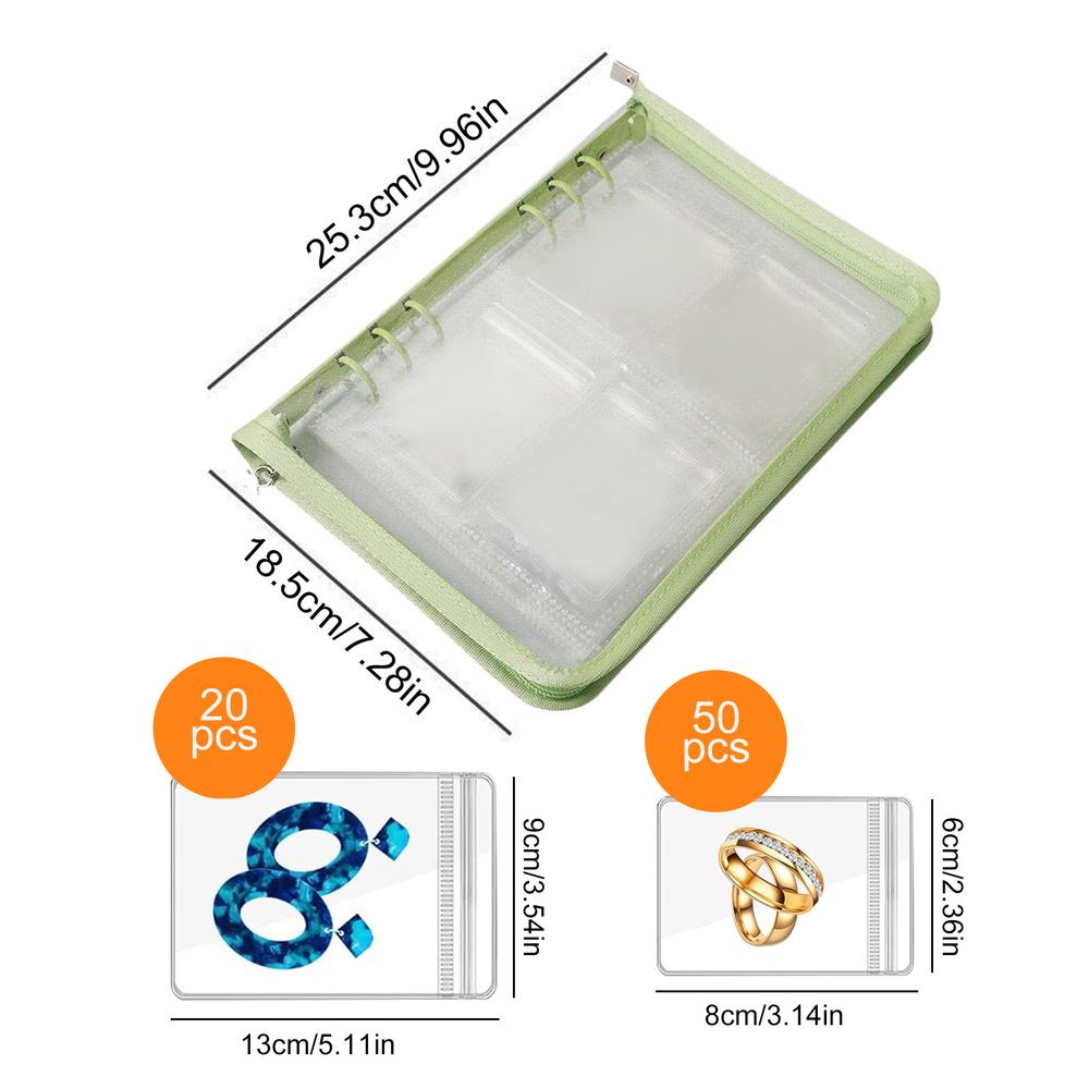 

Travel Jewelry Case Large Capacity Zippered Earring Organizer Travel Jewelry Case Space Saving Organizer For Rings зелений