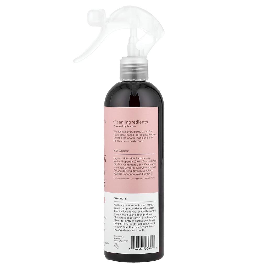 Kin+Kind Dog Deodorant Coat Spray, Dog Conditioner, Grapefruit, 354 Ml (12 Fl Oz)