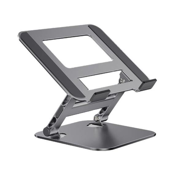 

Тепловое излучение Алюминиевый сплав Стабильный противоскользящий коврик Регулируемая высота Держатель для ноутбука Подставка для ноутбука серый