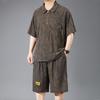 Nadměrná velikost 4XL-10XL Oversized Polo Tričko Letní Šortky Sety Vintage Oblečení Pánské 2dílná Sada