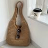 Borse a Spalla in Rattan alla Moda da Donna Borse a Mano Intrecciate da Donna Grande Capacità Estive da Spiaggia Borse di Paglia Tote Casual