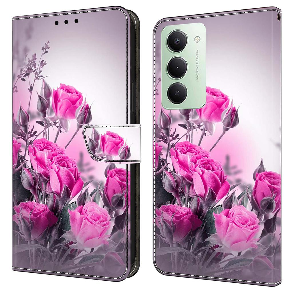 Per Xiaomi Redmi Note 15 Pro 5G (Globale) Custodia con Pizzo e Fiori Portafoglio a Libro in PU Pelle Copri Telefono