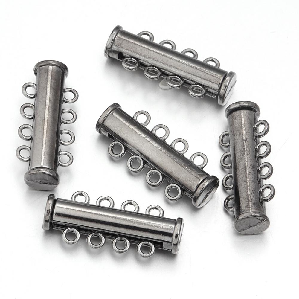 5Pcs 2/3/4/5/6/8 Holes Strong Magnetic Clasps Slide Tubes Lock Clasp Connectors DIY Bracelet Necklace Buckle Hook Jewelry Making
