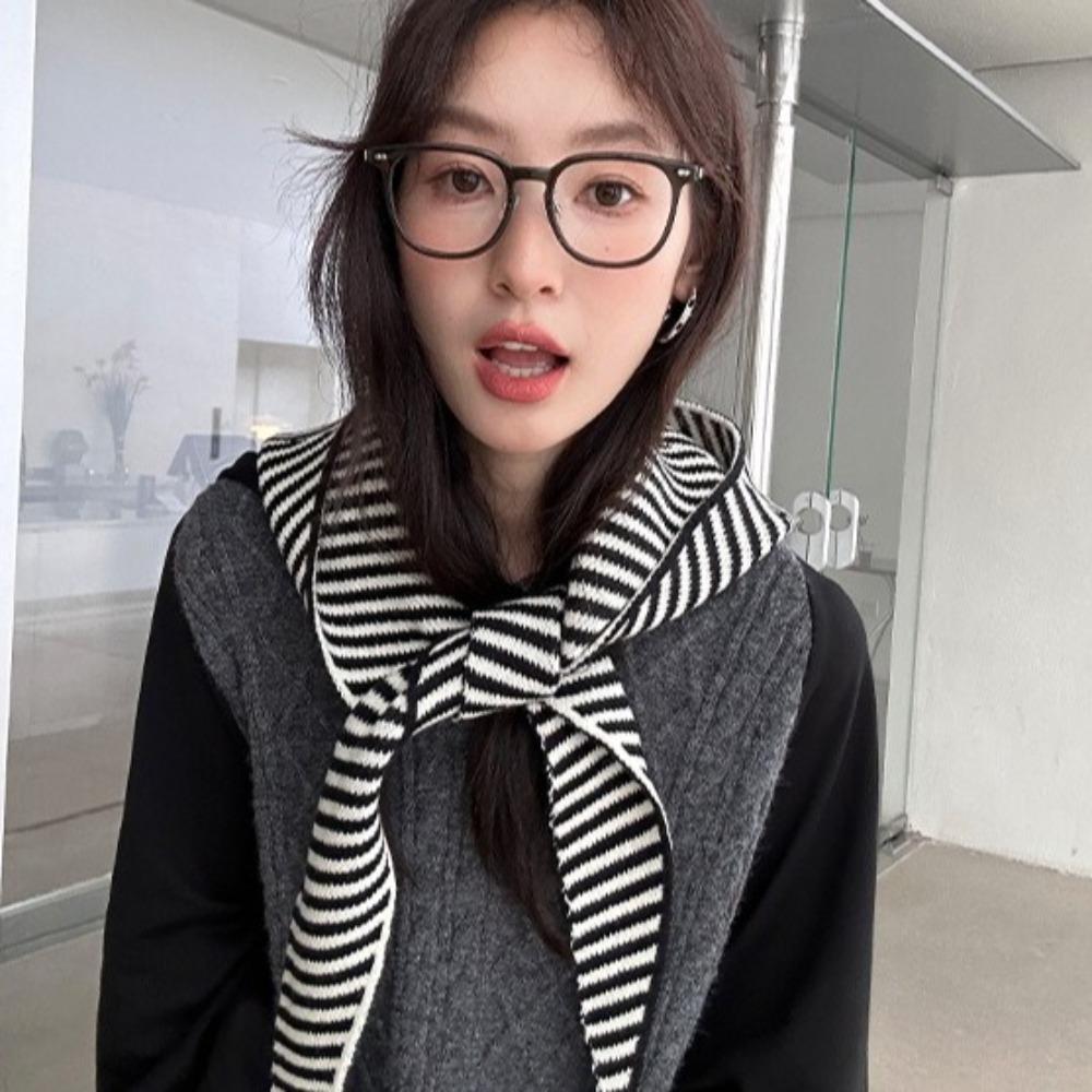 Ear Protection Coldproof Hooded Cap Neckerchief Scarf Hat Fashion Striped Balaclava Hat  Female