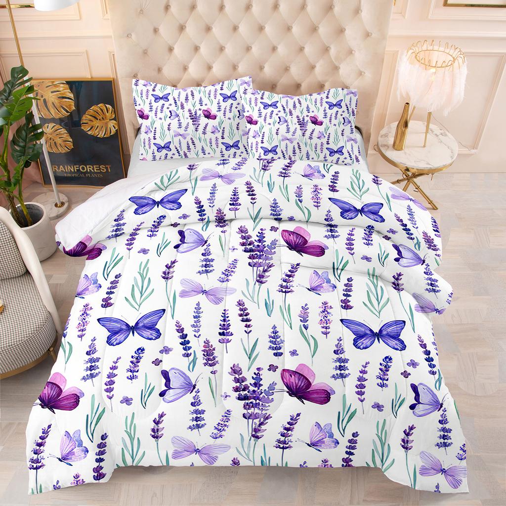 Comforter Flowers Animal Theme Home Comforter Quilted Blanket Goose Down Duvet Quilt 100% Polyester King Queen 3D Blanket Size Twin