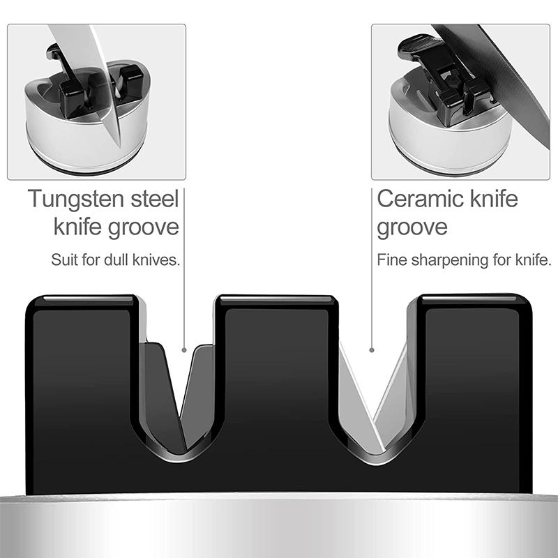 Upgraded 2-Stage Pocket Kitchen Chef Knife Sharpeners Mini Knife Sharpener with Suction Cup Portable Kitchen Sharpening Tool