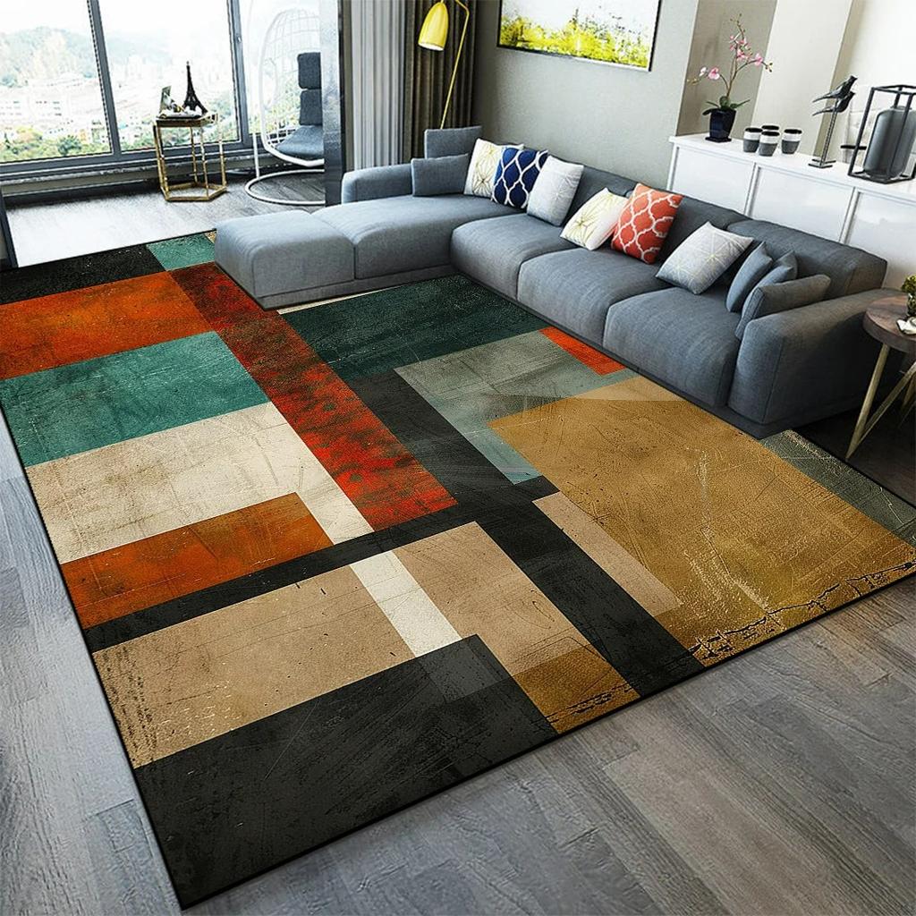 Luxury Geometric Living Room Carpet Modern Nordic Bedroom Bathroom Kitchen Door Mat Washable Sofa Hallway Area Rugs Home Decor